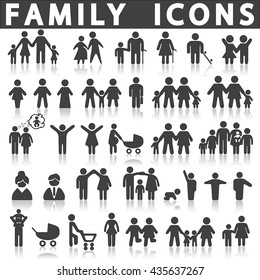 Family icons set 
