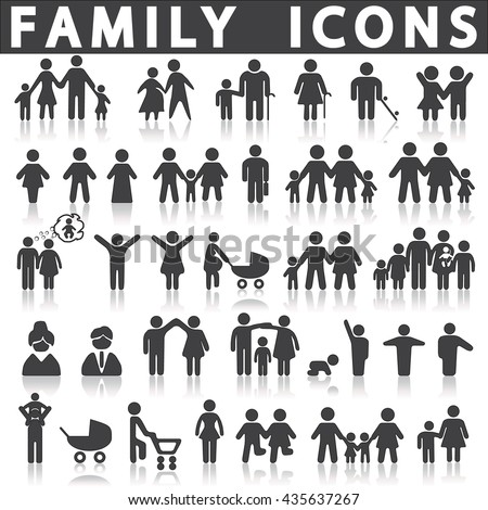 Family icons set 