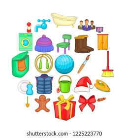 Family icons set. Cartoon set of 25 family vector icons for web isolated on white background