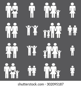 Family icons set illustration