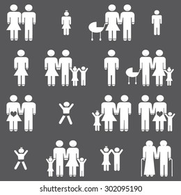 Family icons set illustration