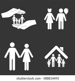 Family icons set isolated on  gray