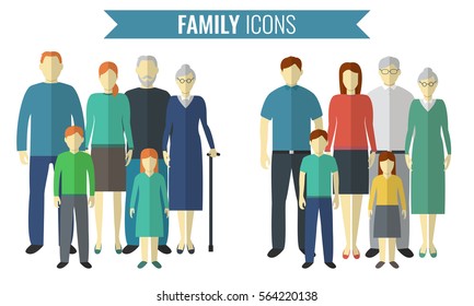 Family icons set. Traditional Culture. Vector 