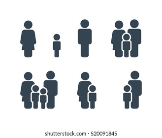 Family Icons Set. Vector . Flat Sign for using in the App, UI, Art, Logo, Web. - Shutterstock ID 520091845