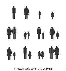 Family icons set. Vector illustration.