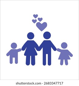 family icons. simple colored vector illustration