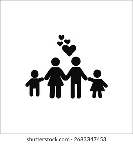 family icons. simple solid vector illustration