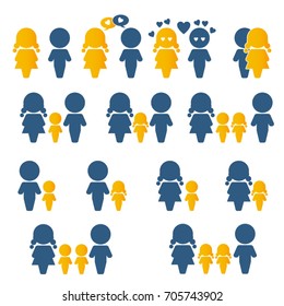 Family icons, vector