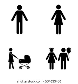 Family icons vector set