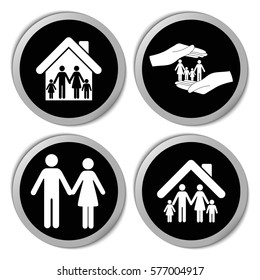 Family icons - vector stickers  set