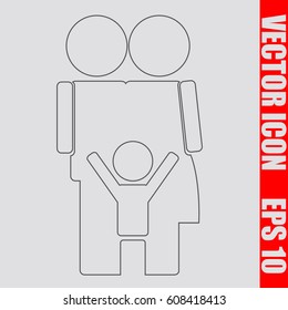 Family icon,sign,symbol,logo isolated in flat style.Vector illustration.