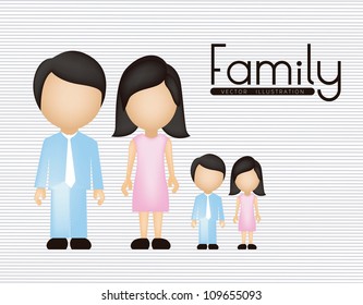 Family illustration isolated on white background, vector illustration