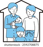 Family illustration material : vector