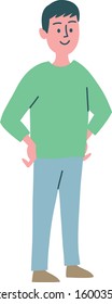family illustration parents and children