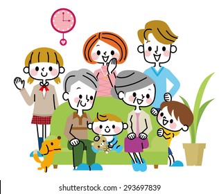 家族 集合 イラスト かわいい のイラスト素材 画像 ベクター画像 Shutterstock