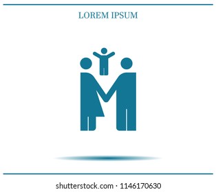 Family image, parents and child, vector icon.
