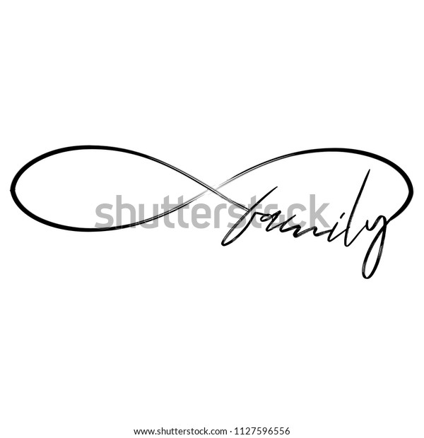 Download Family Infinity Shape Lovely Lettering Calligraphy Stock ...