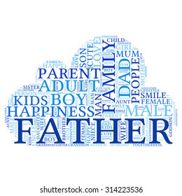 Family info-text graphics and arrangement concept (word cloud)