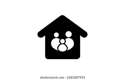 Family inside home vector icon , Family lifestyle icon