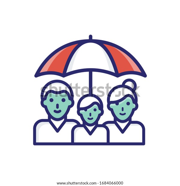Family\
Insurance Filled Outline vector illustration\
icon.