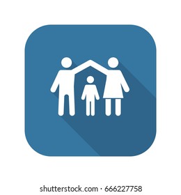 Family Insurance Icon. Flat Design.
