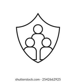 Family insurance icon isolated on white background