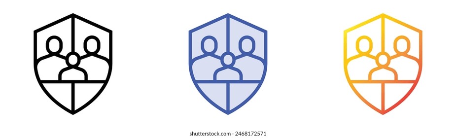 family insurance icon. Linear, Blue Fill and Gradient Style Design Isolated On White Background