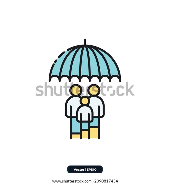 Family Insurance icon. Insurance Related\
Vector Icons. Contains such Icons as Car Protection, Health\
Insurance, Contract, life and property, and more.\
EPS10