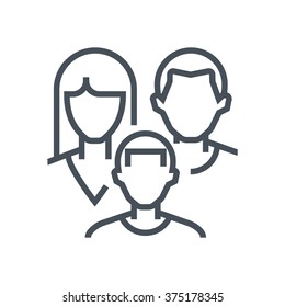 Family insurance icon suitable for info graphics, websites and print media and  interfaces. Line vector icon.