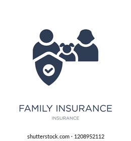 Family Insurance Icon Trendy Flat Vector Stock Vector (Royalty Free ...