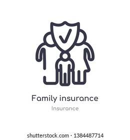 family insurance outline icon. isolated line vector illustration from insurance collection. editable thin stroke family insurance icon on white background