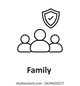 Family insurance :Vector Icon which can easily modify or edit
