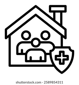 Family Insurance Vector Line Icon Design For Personal And Commercial use