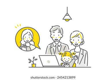 family interview online, suit on