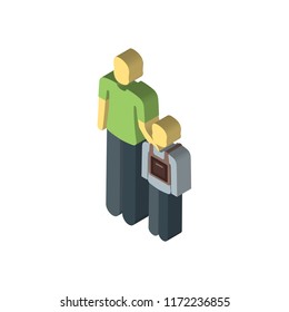 Family isometric left top view 3D icon