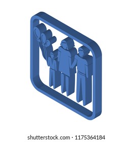 Family isometric left top view 3D icon