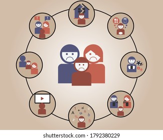 Family issues that affect child vector