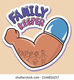 family keeper hand drawn vector