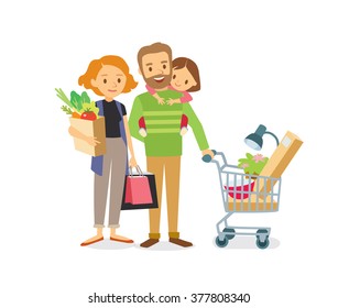 family with kid shopping