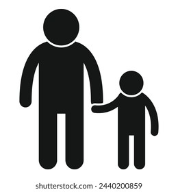 Family kid support icon simple vector. Unit shield. Protect adoption