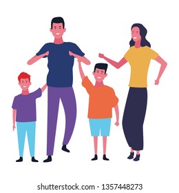 Family and kids cartoons isolated