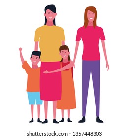 Family and kids cartoons isolated