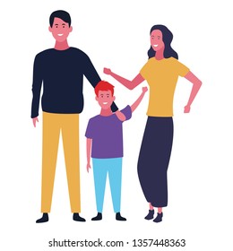 Family and kids cartoons isolated