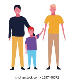 Family and kids cartoons isolated