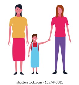 Family and kids cartoons isolated