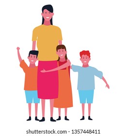 Family and kids cartoons isolated