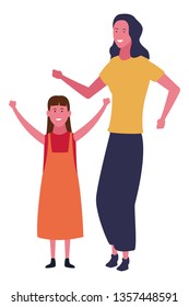 Family and kids cartoons isolated