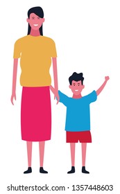Family and kids cartoons isolated