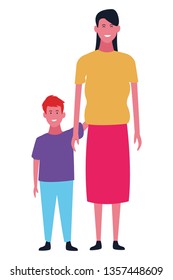 Family and kids cartoons isolated