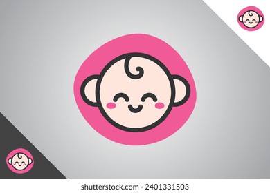 Family and kids design element. Babies, daycare and parenting logo identity template. Perfect logo for business related to daycare and parenting symbol business. Isolated background. Vector eps 10.